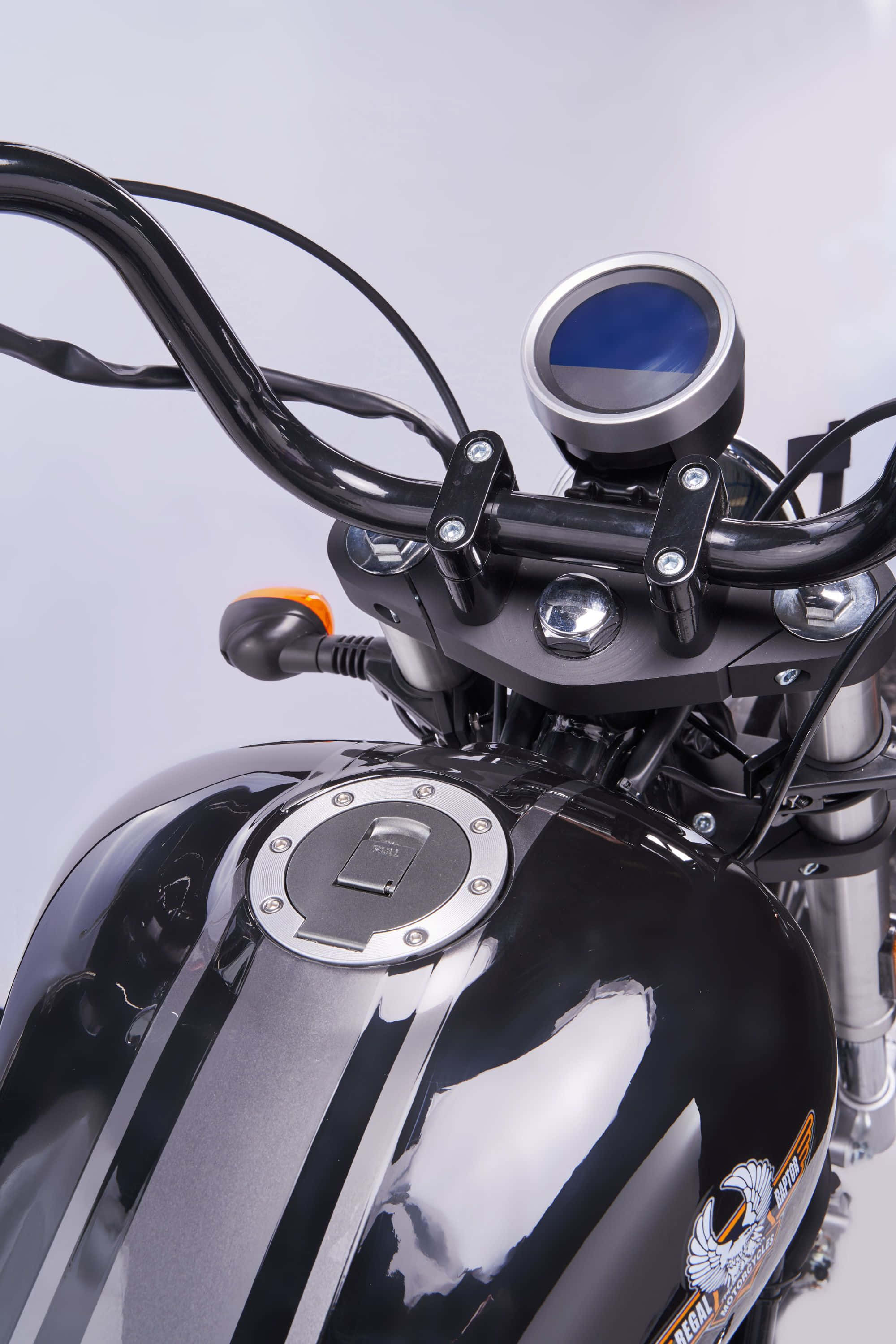 Regal Raptor, black motorcycle, chrome accents, 2K Phone Wallpaper