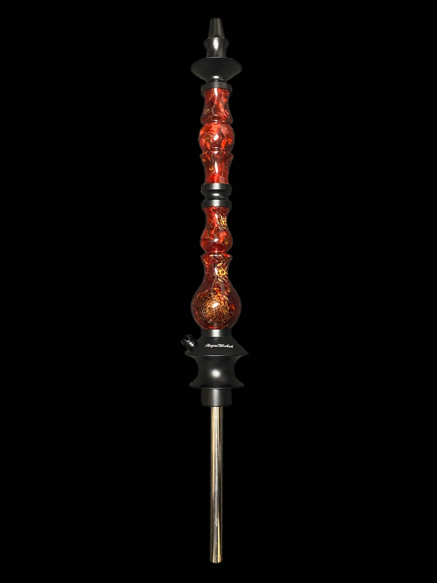 Wooden Regal Hookah, glowing amber glass segments, black metal accents, Full HD Phone Wallpaper