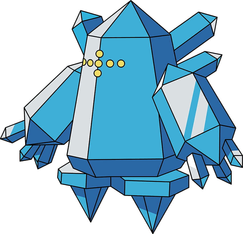 Regice, blue crystalline creature, sharp geometric facets, SD Desktop Wallpaper
