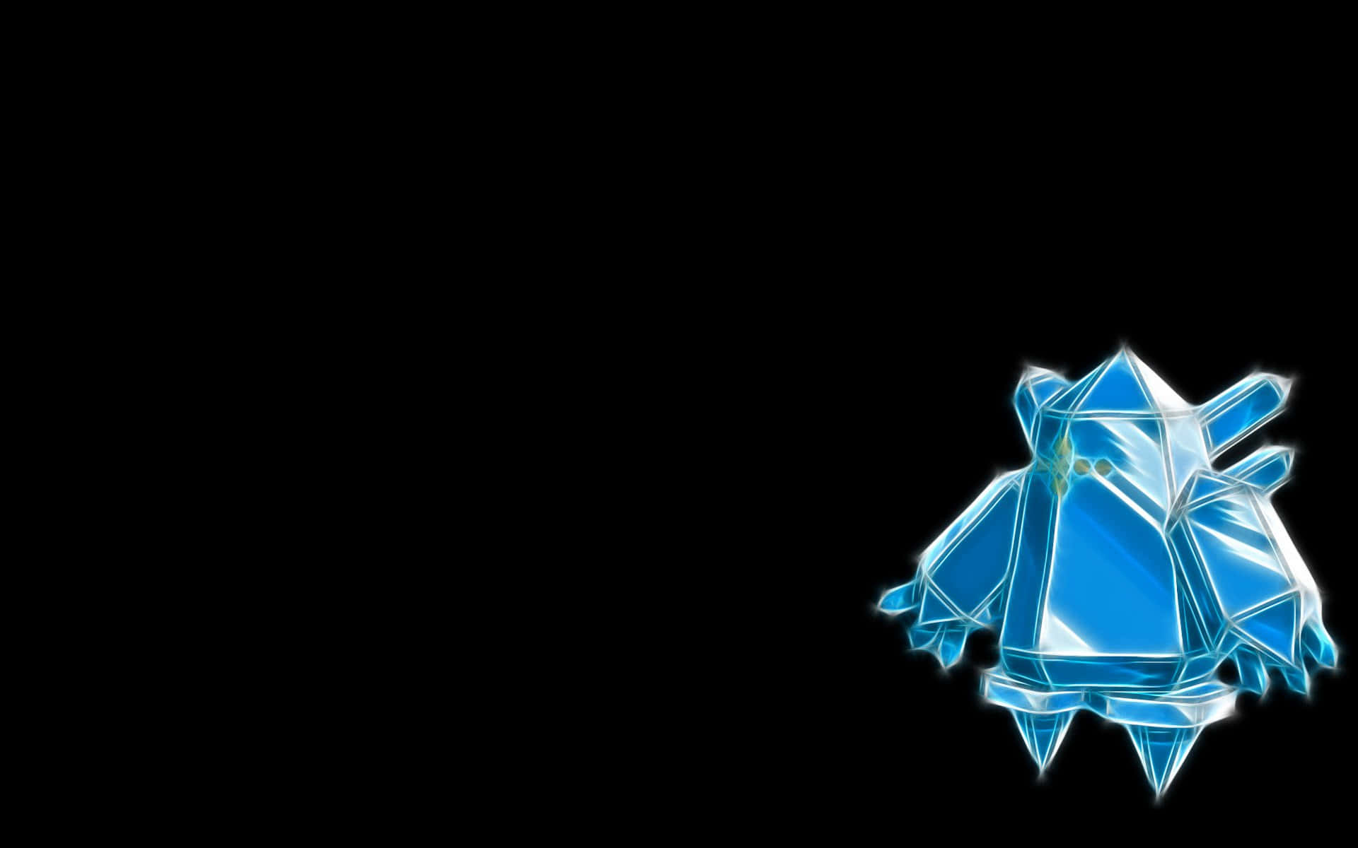 Regice, glowing blue crystalline creature, sharp facets, Full HD Desktop Wallpaper