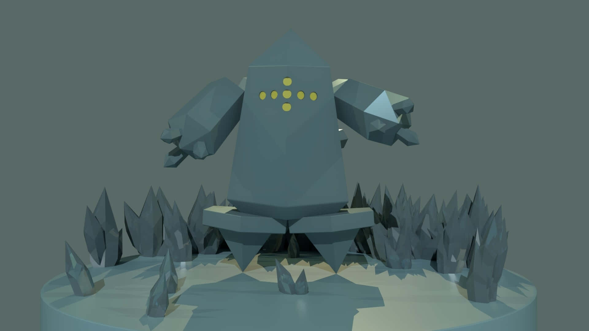 Regice, low-poly, gray robot, Full HD Desktop Wallpaper