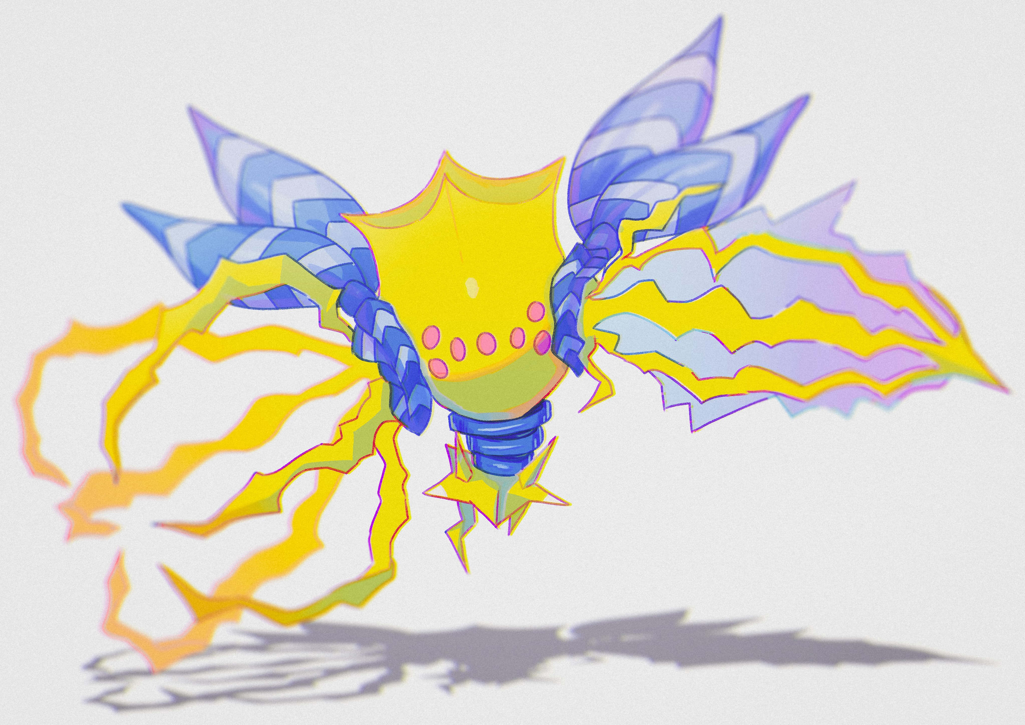Regieleki, yellow body, blue wings, 4K Desktop Wallpaper