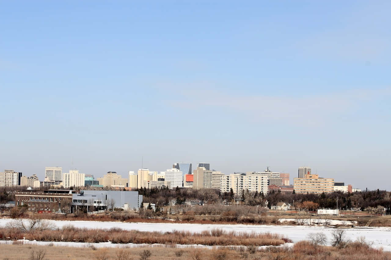 Regina Canada, winter cityscape, snow-dusted fields, HD Desktop Wallpaper