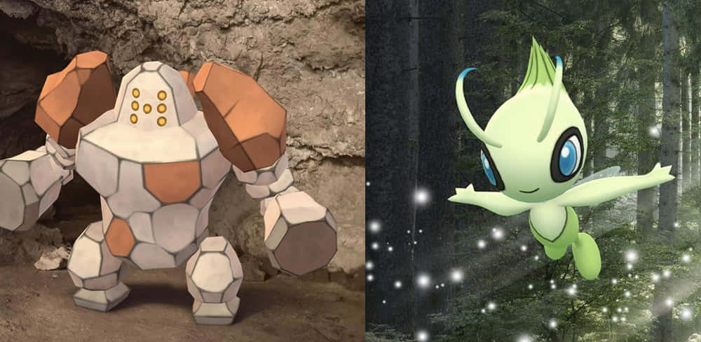 Regirock, rocky Pokémon, cave, SD Desktop Wallpaper