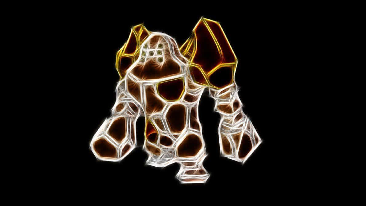 Regirock, neon lights, honeycomb patterns, SD Desktop Wallpaper