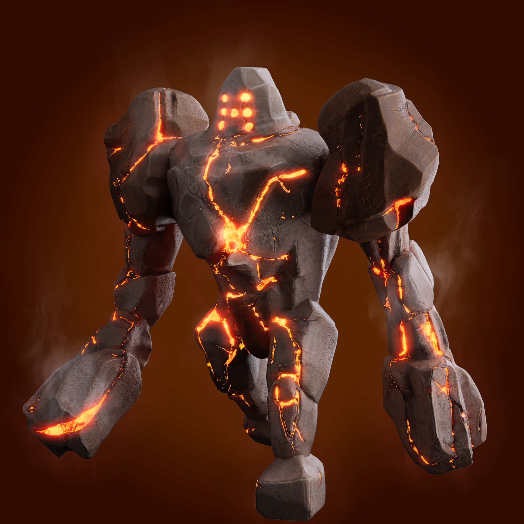 Regirock, epic magma effect, glowing orange veins, Full HD Desktop Wallpaper