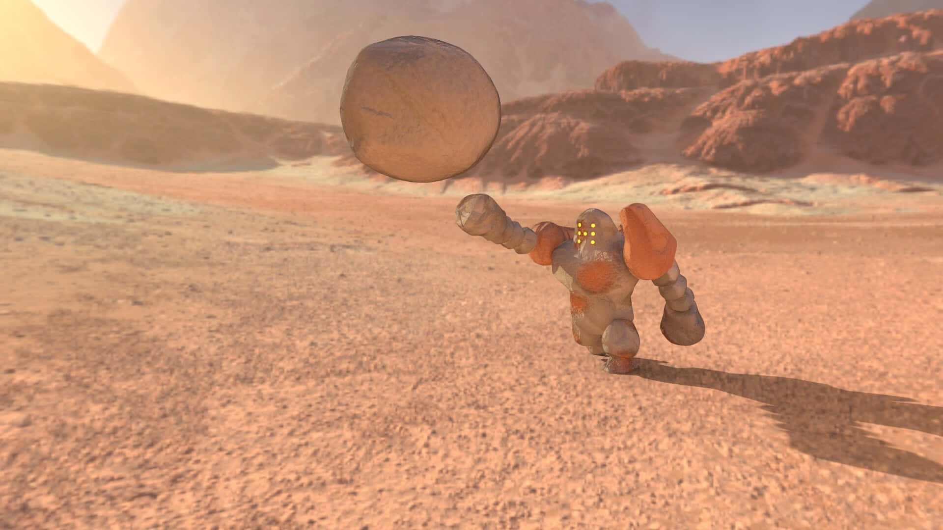 Regirock, glowing eyes, boulder, Full HD Desktop Wallpaper