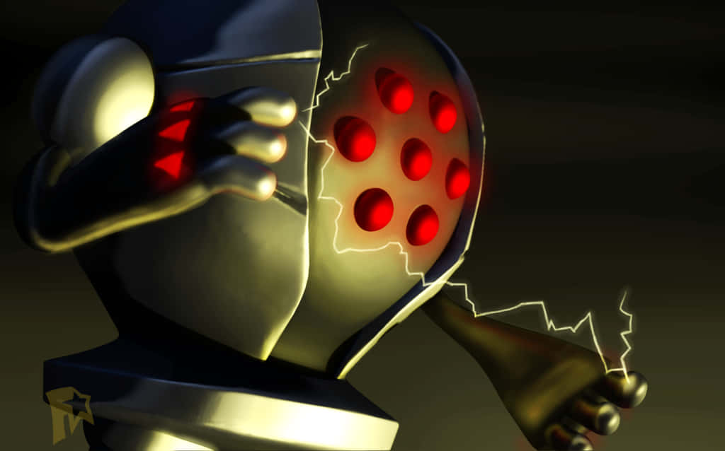 Registeel, glowing red eyes, cracked head, SD Desktop Wallpaper