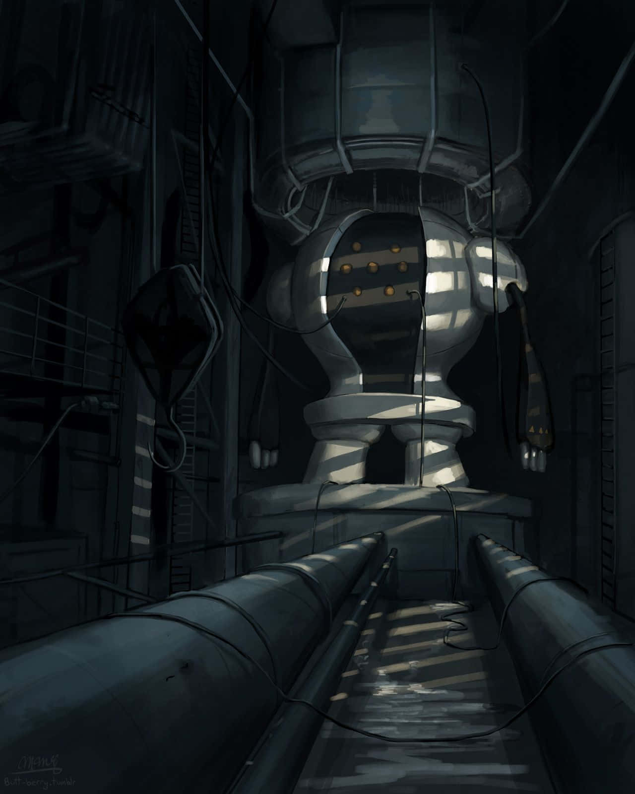 Registeel, industrial corridor, shaft of light, HD Phone Wallpaper