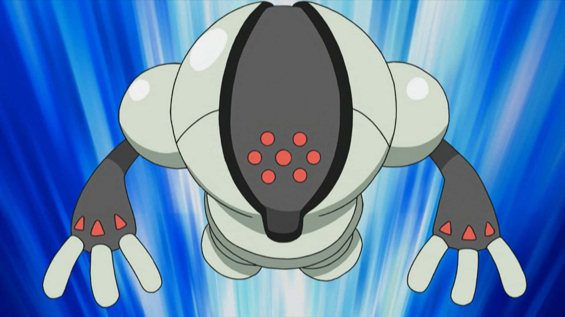 Registeel, white and gray body, red eye dots, Full HD Desktop Wallpaper