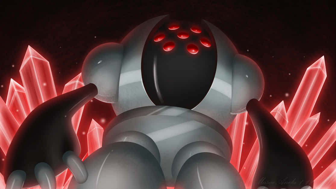 Registeel, red crystals, glowing red eyes, SD Desktop Wallpaper