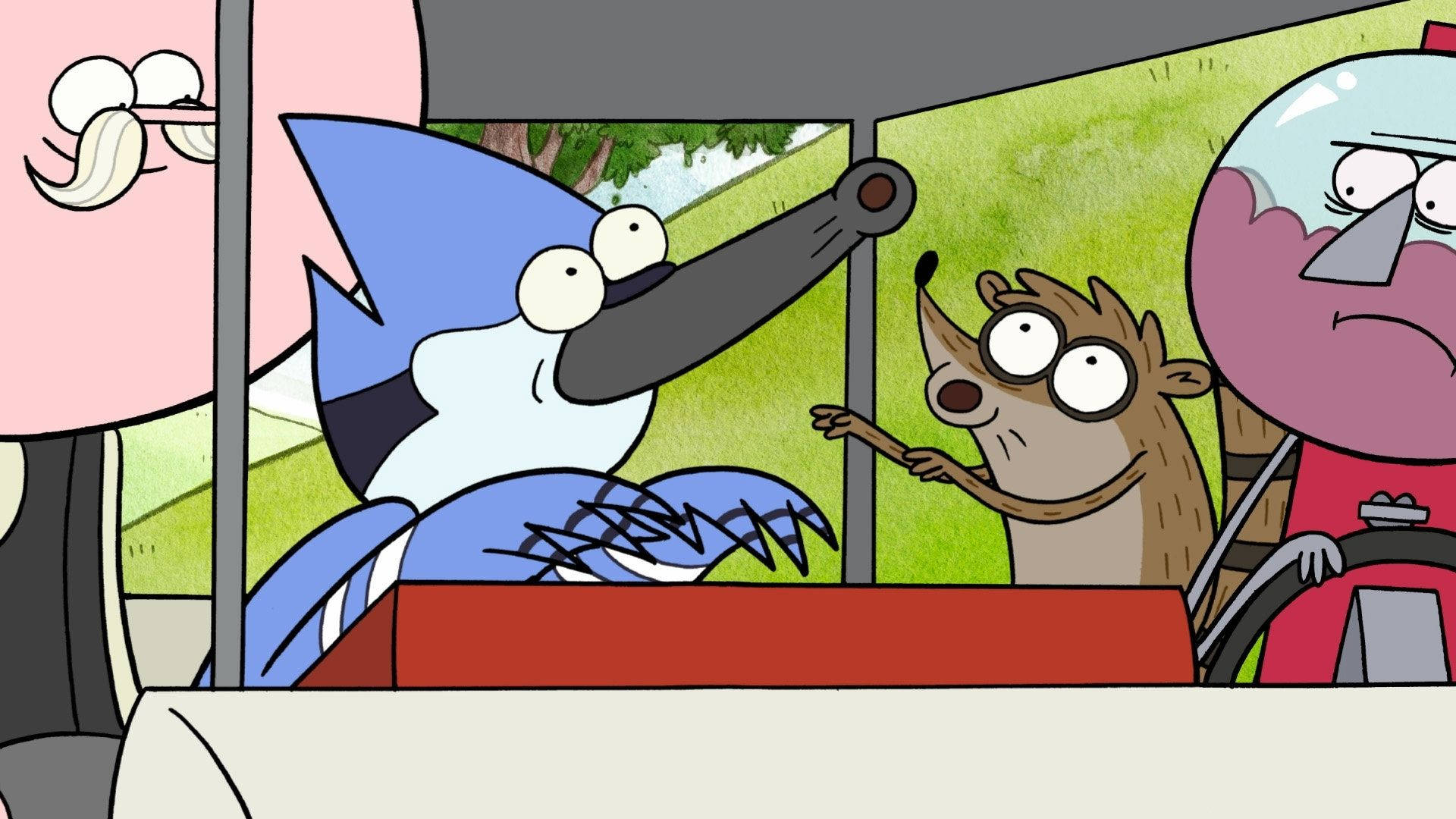 Regular Show, blue jay, brown squirrel, Full HD Desktop Wallpaper