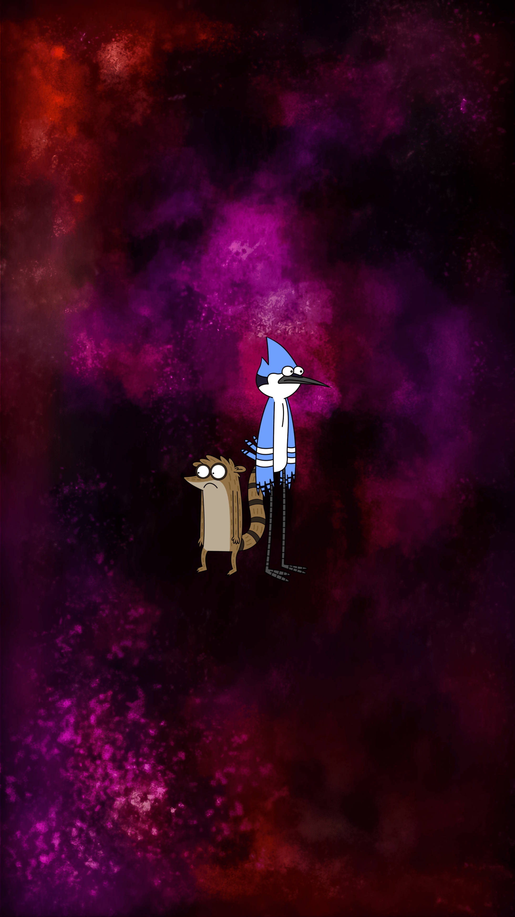 Regular Show, cosmic background, deep purple, 4K Phone Wallpaper