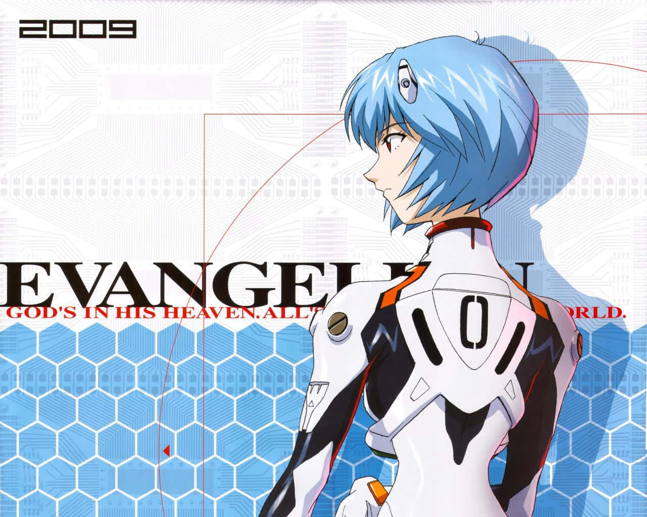 Rei Ayanami, blue hair, white plug suit, HD Desktop Wallpaper
