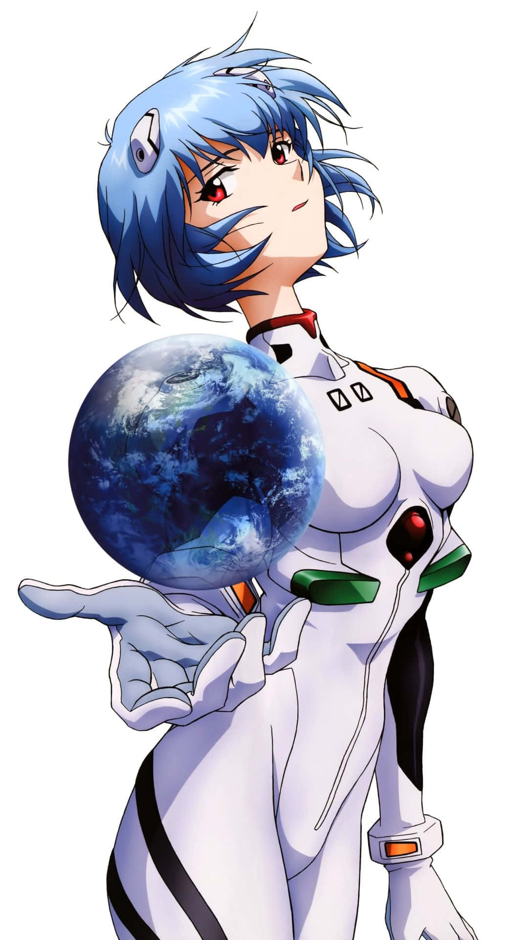 Rei Ayanami, blue hair, red eyes, Full HD Phone Wallpaper