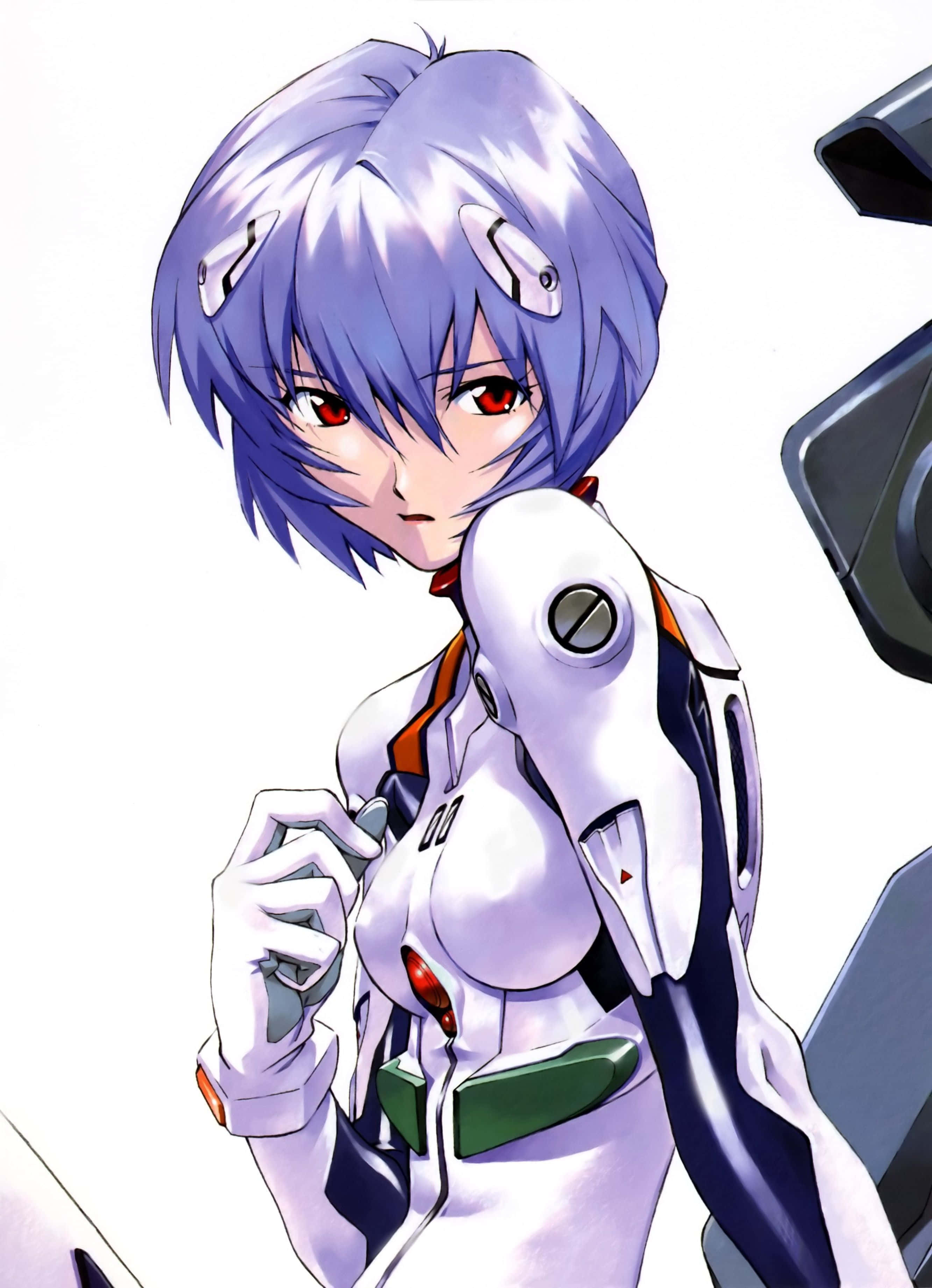 Rei Ayanami, plugsuit, short purple hair, 2K Phone Wallpaper