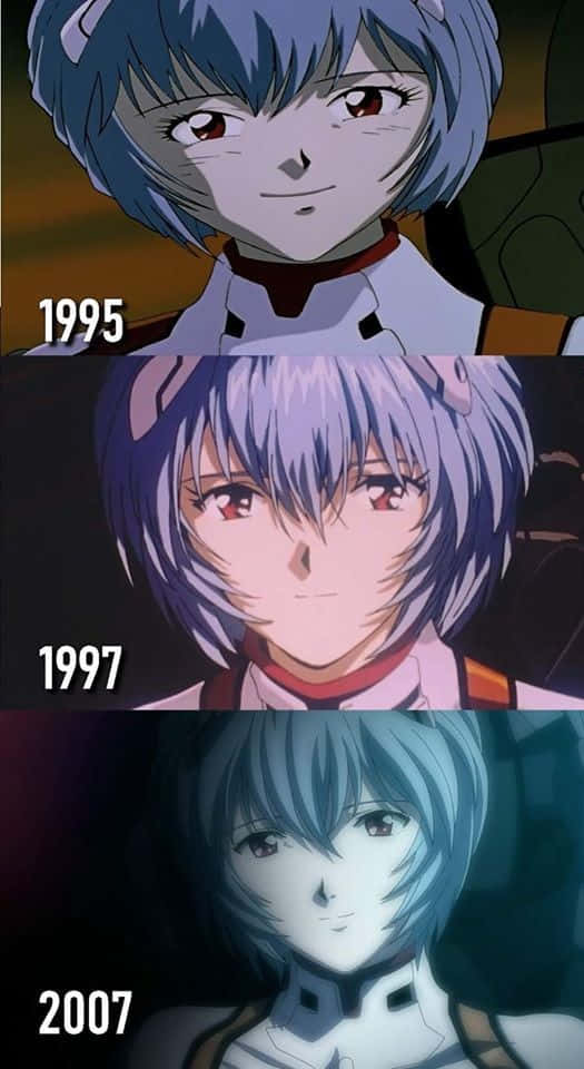 Rei Ayanami, blue-haired, red eyes, SD Phone Wallpaper