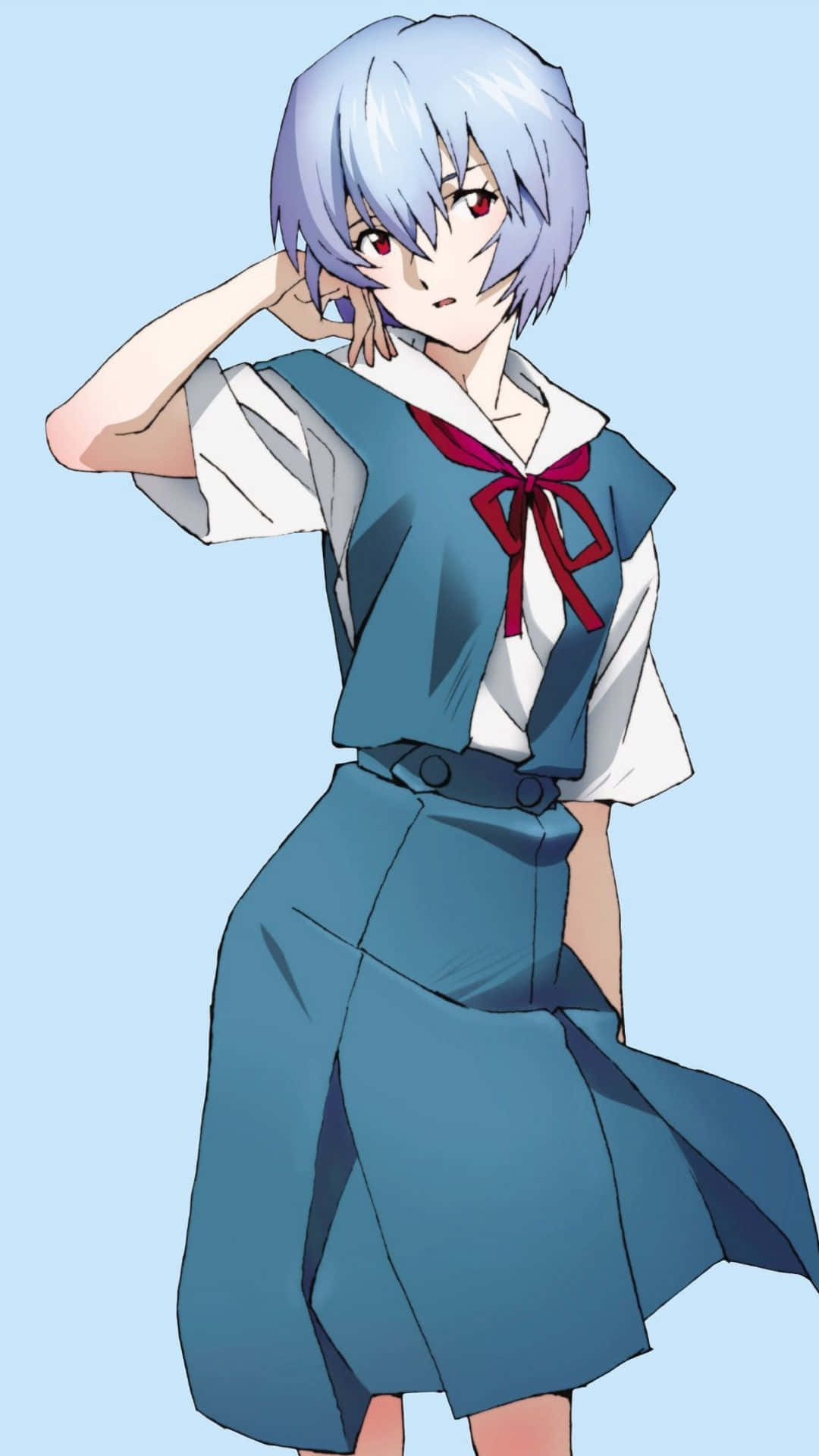 Rei Ayanami, silver hair, red eyes, Full HD Phone Wallpaper