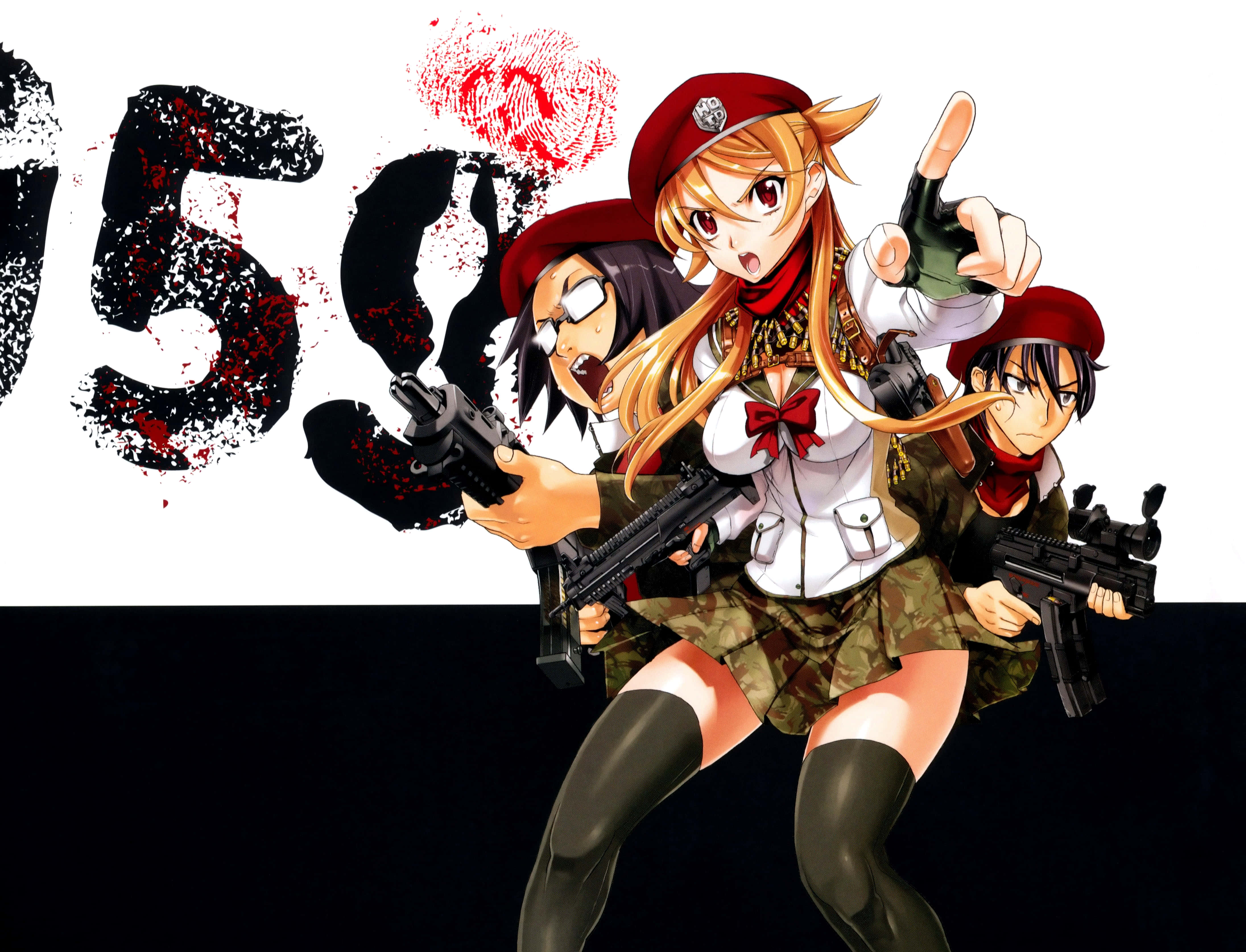 Rei Miyamoto, anime girls, military gear, 4K Desktop Wallpaper