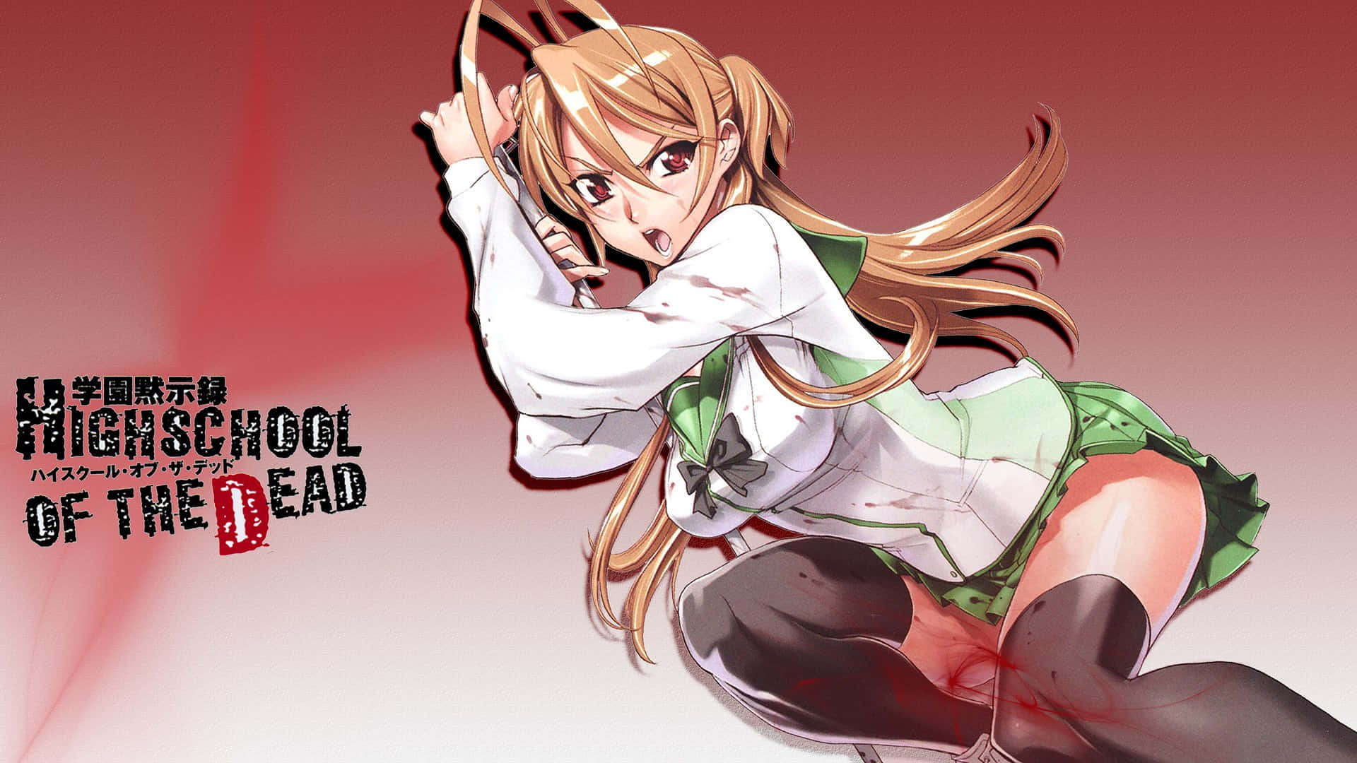 Rei Miyamoto, blonde pigtails, bloodstained school uniform, Full HD Desktop Wallpaper