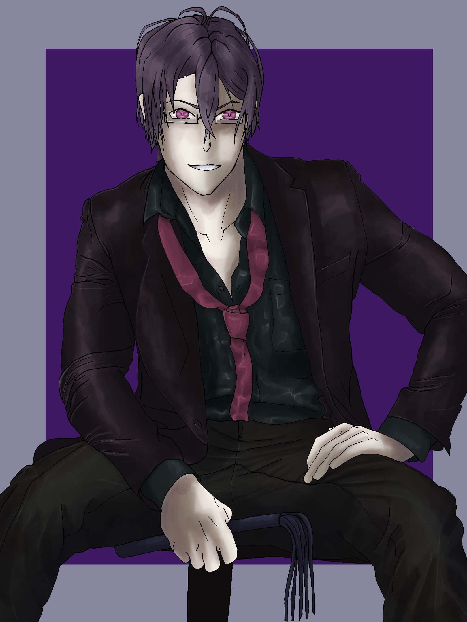 Reiji Sakamaki, anime character, purple eyes, Full HD Phone Wallpaper