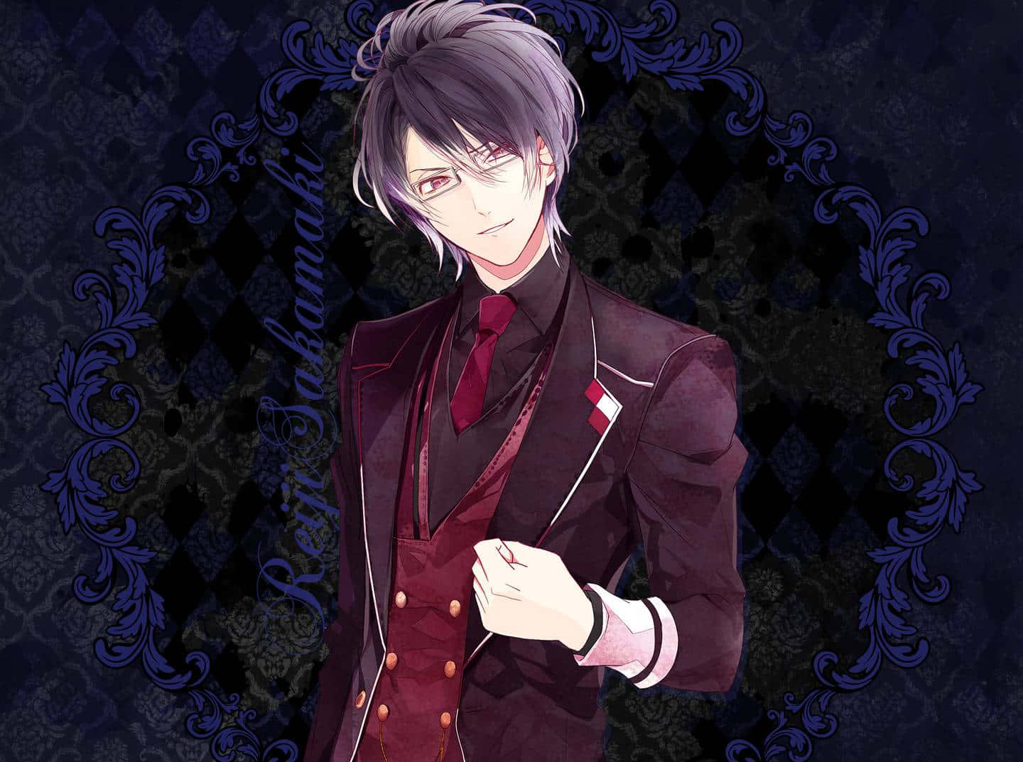 Reiji Sakamaki, silver hair, red eyes, HD Desktop Wallpaper