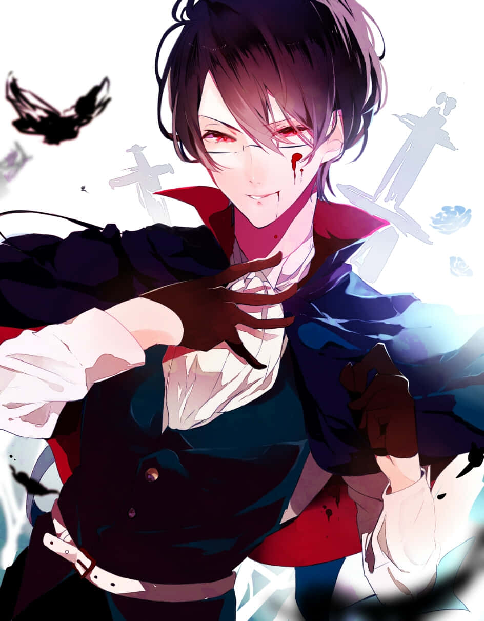 Reiji Sakamaki, anime vampire, red eyes, SD Phone Wallpaper