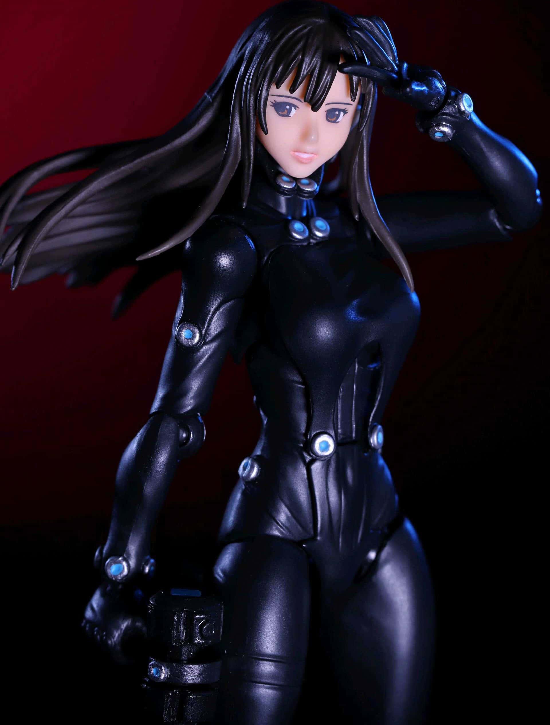 Reika Shimohira, black leather-clad, anime figure, Full HD Phone Wallpaper