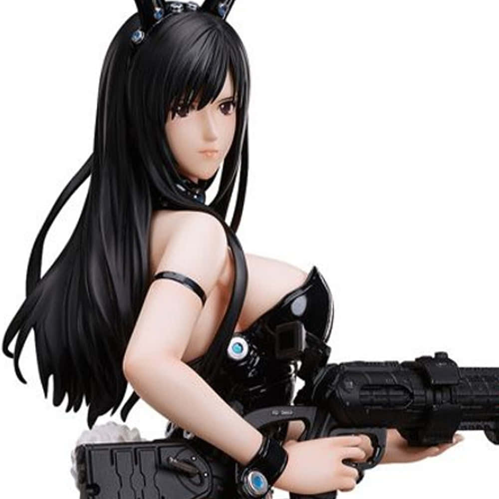 Reika Shimohira, black-haired girl, black tactical gear, SD Desktop Wallpaper