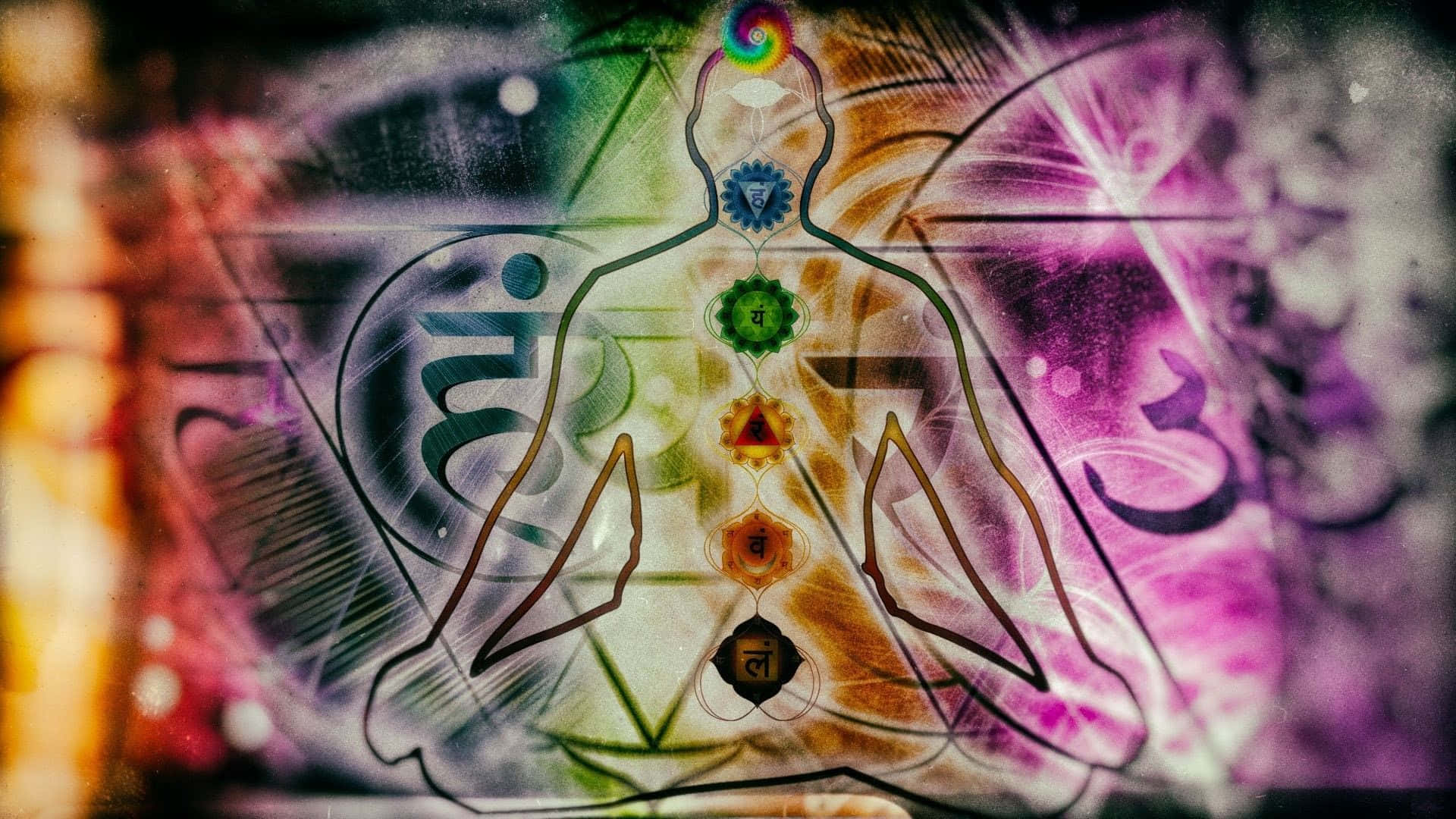 Reiki, seven chakras, colorful energy, Full HD Desktop Wallpaper