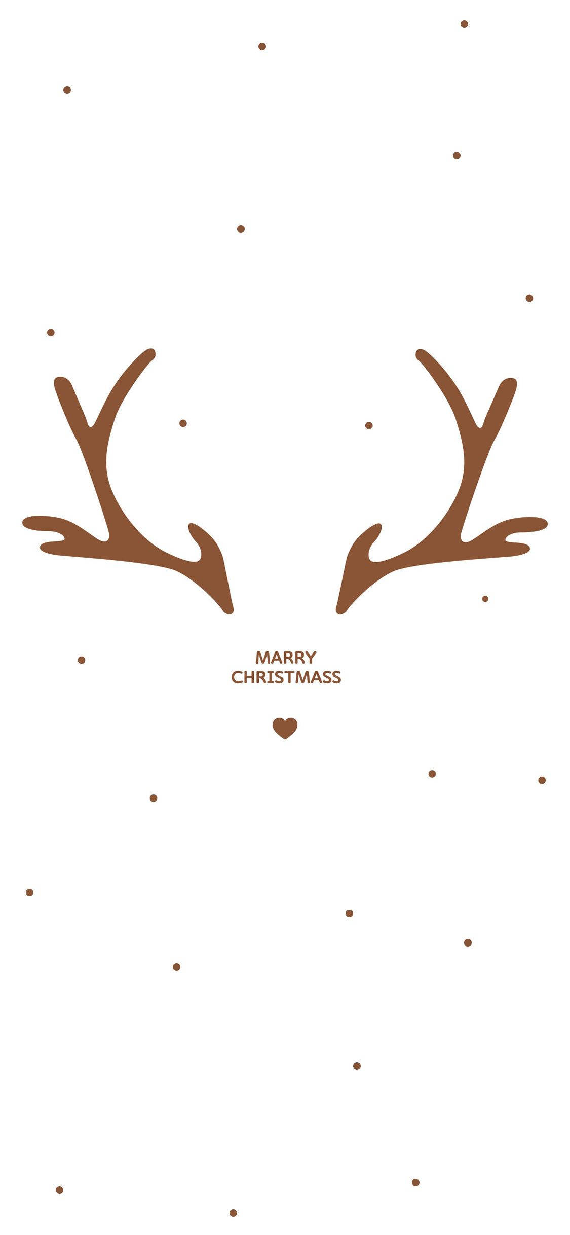 MARRY CHRISTMASS, reindeer antlers, white background, Full HD Phone Wallpaper