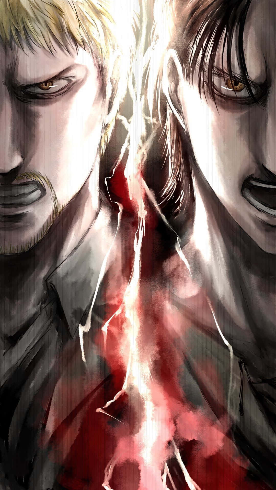 Reiner Braun, glowing red crack, anime characters, Full HD Phone Wallpaper