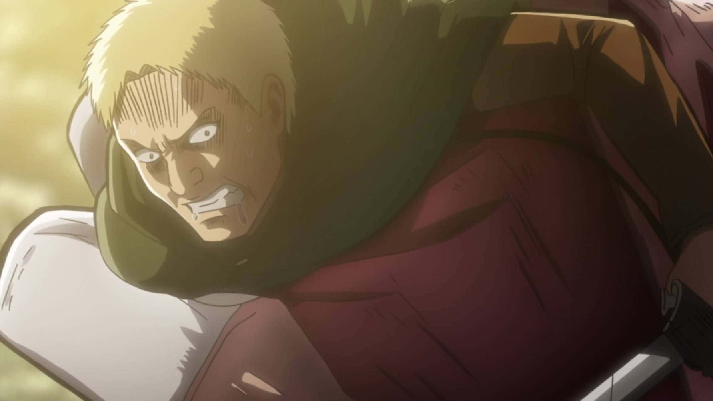 Reiner Braun, blonde anime warrior, red armor, Full HD Desktop Wallpaper
