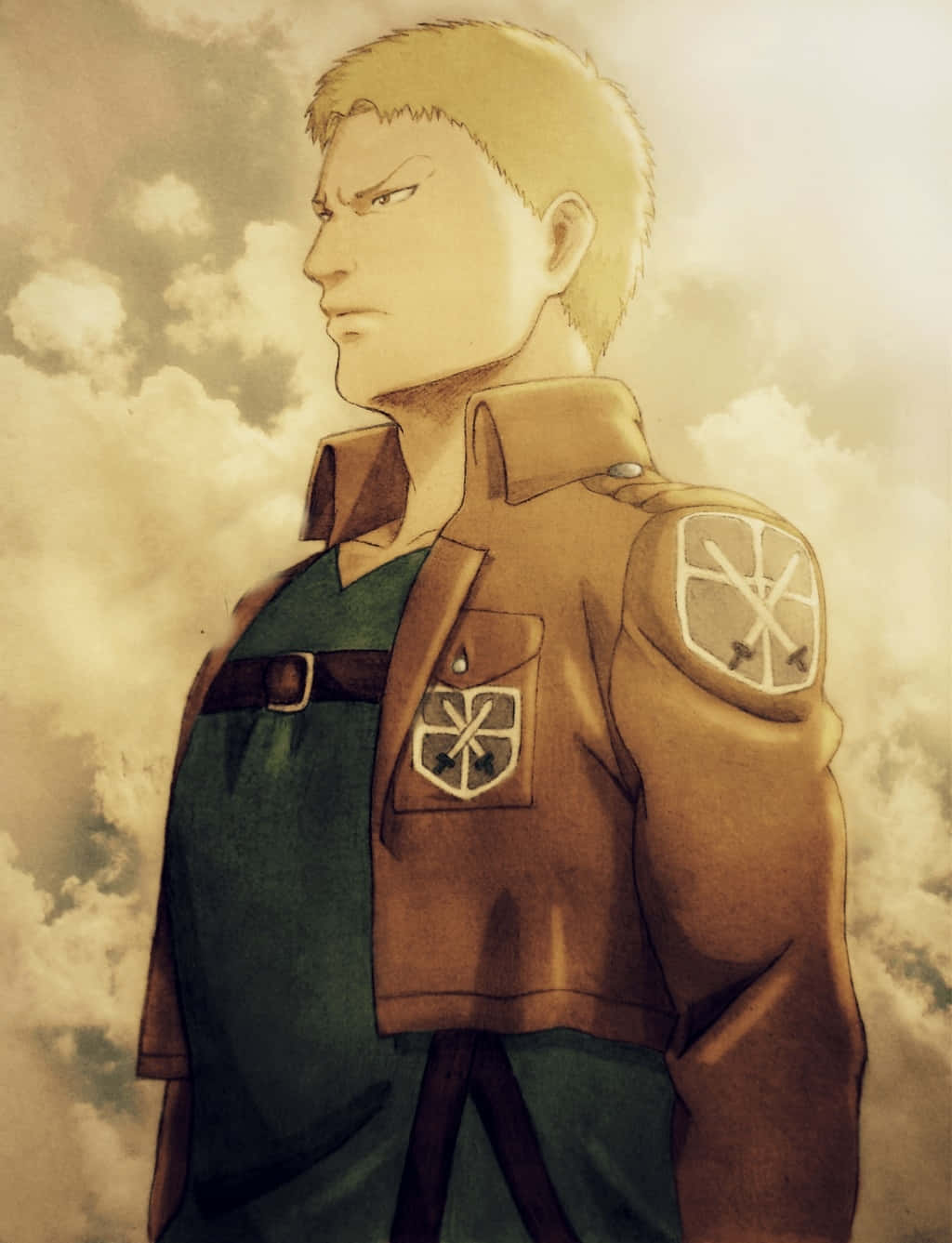 Reiner Braun, brown uniform, insignia, HD Phone Wallpaper