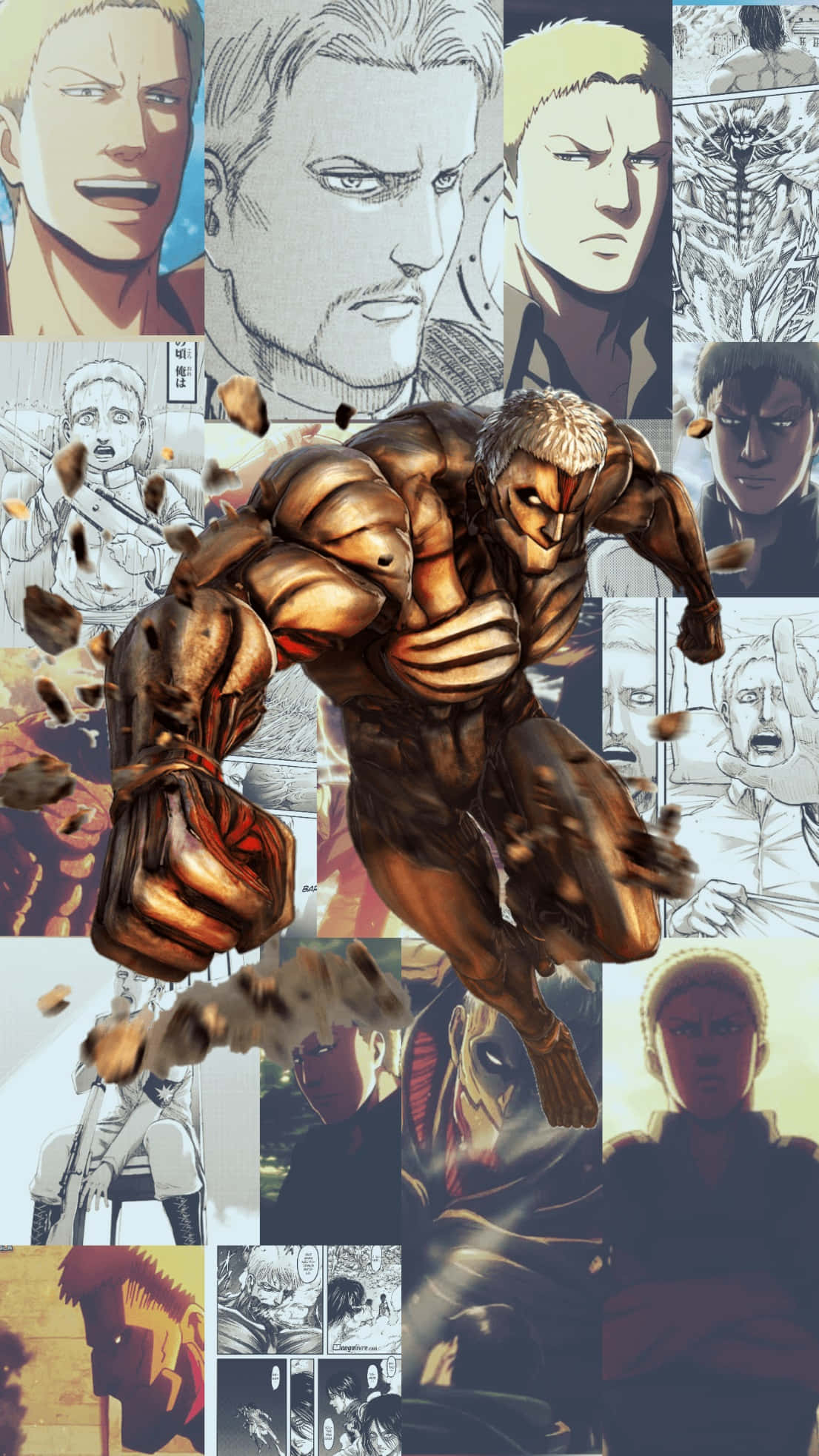 Reiner Braun, manga panels, sketches, Full HD Phone Wallpaper