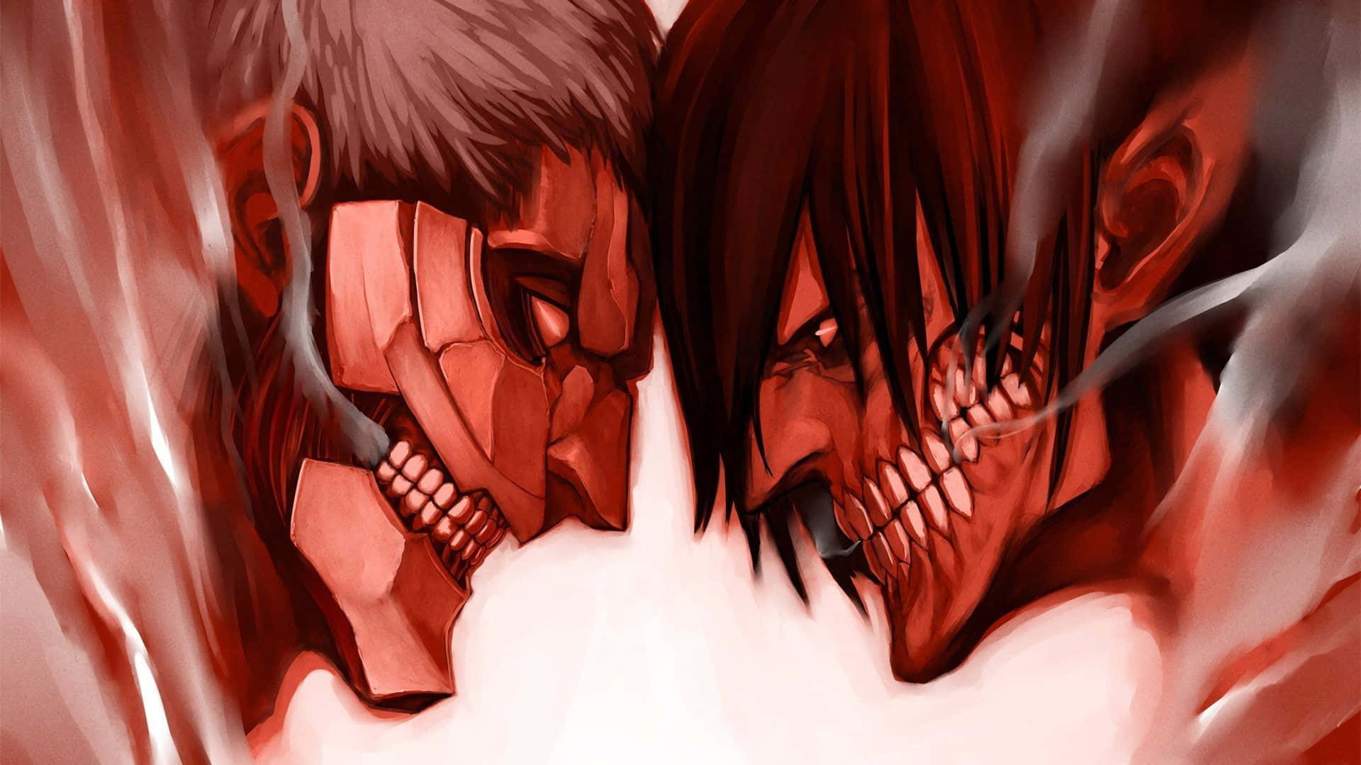 Reiner Braun, anime titans, fiery red haze, Full HD Desktop Wallpaper