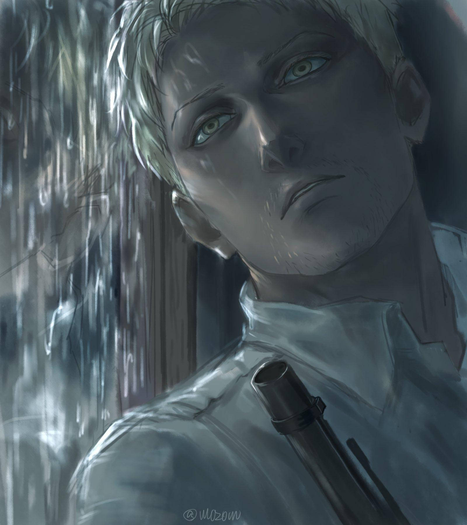 Reiner, anime man, green eyes, HD Phone Wallpaper
