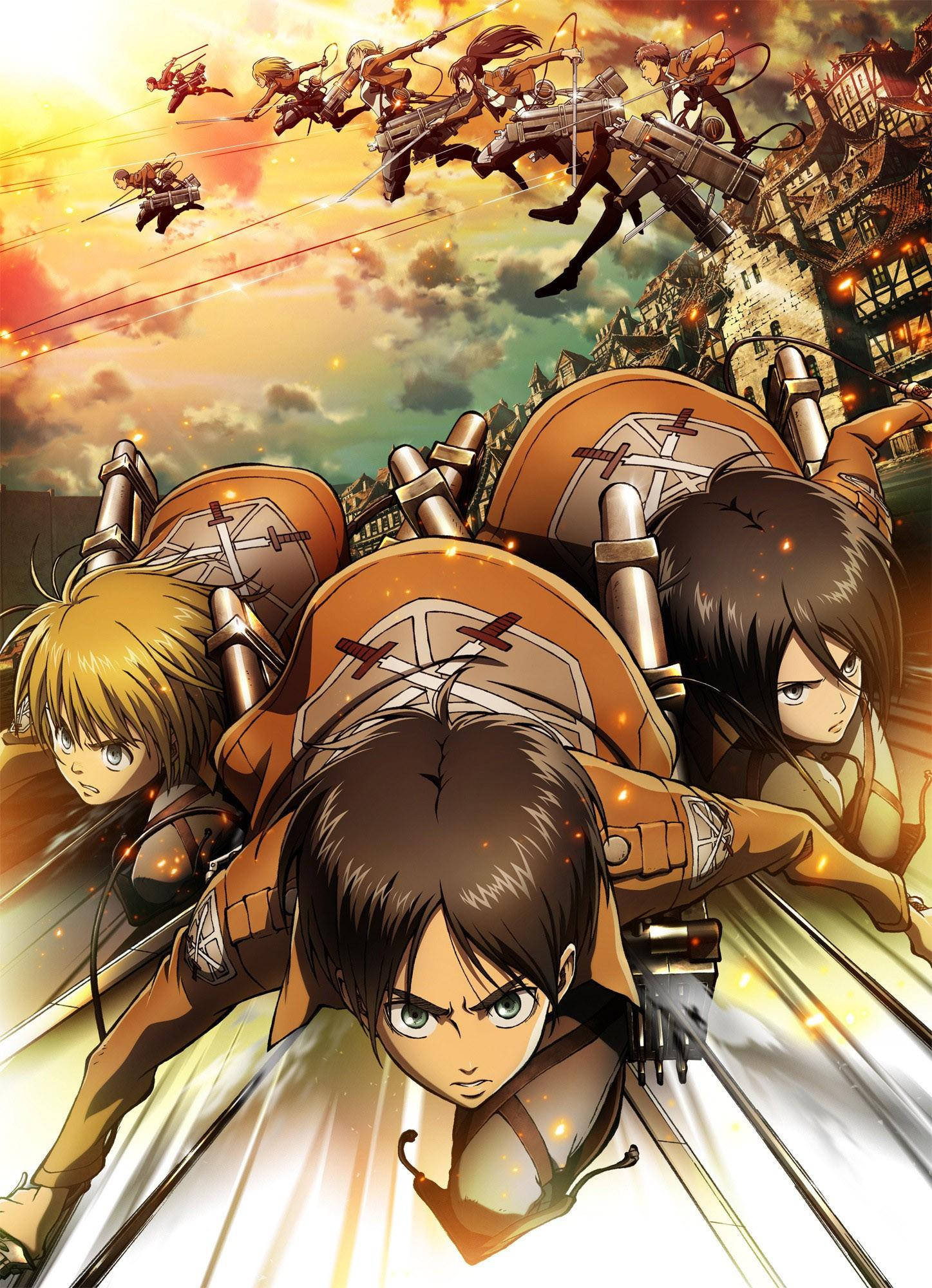 Reiner, anime warriors, orange gear, Full HD Phone Wallpaper