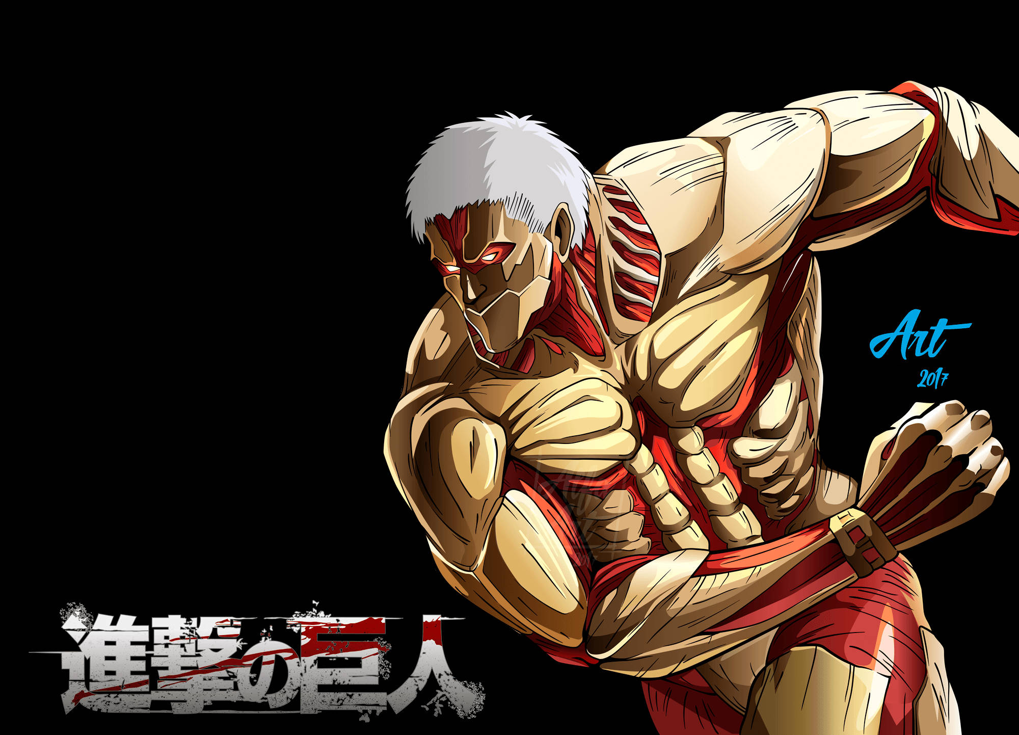 Reiner, white hair, red eyes, Full HD Desktop Wallpaper