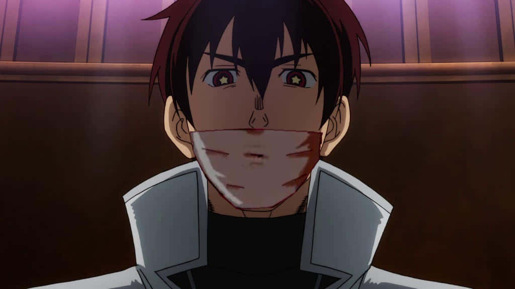 Rekka Hoshimiya, star-shaped pupils, bloodied mouth, SD Desktop Wallpaper