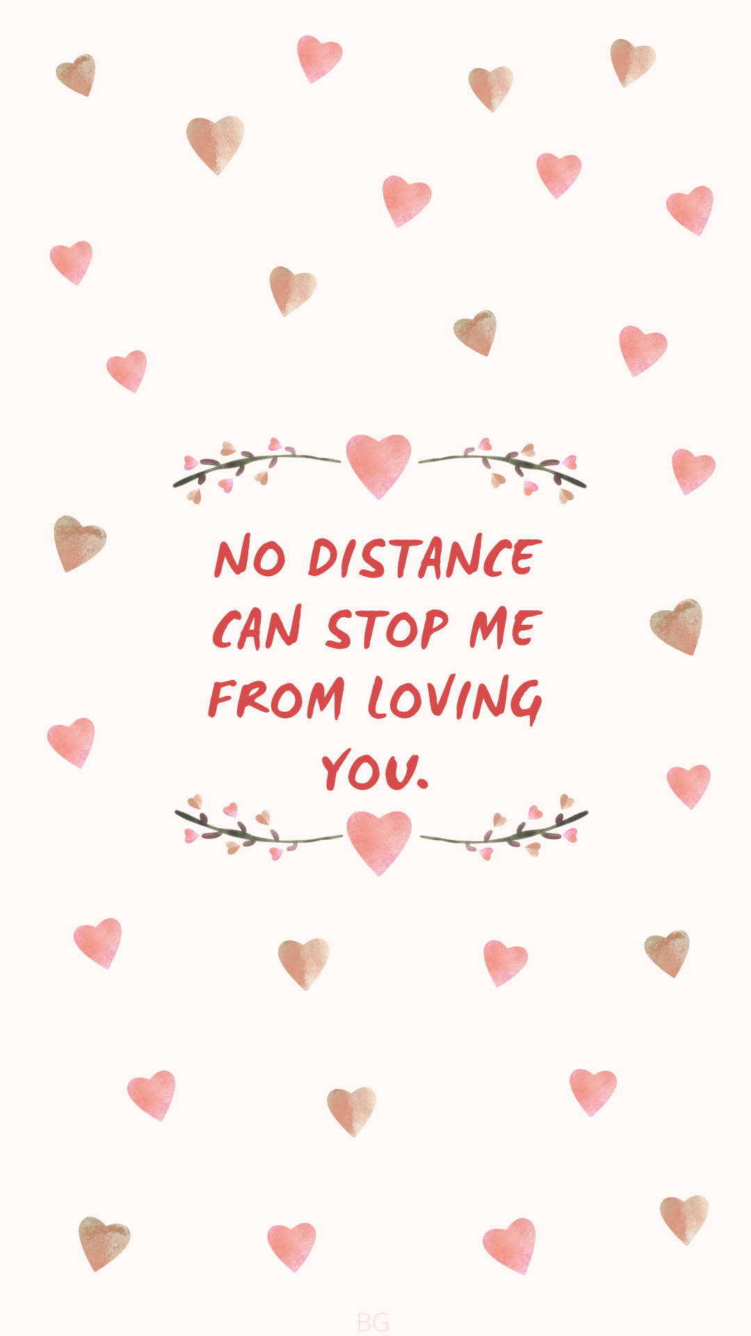 long distance relationship, pink hearts, watercolor, Full HD Phone Wallpaper