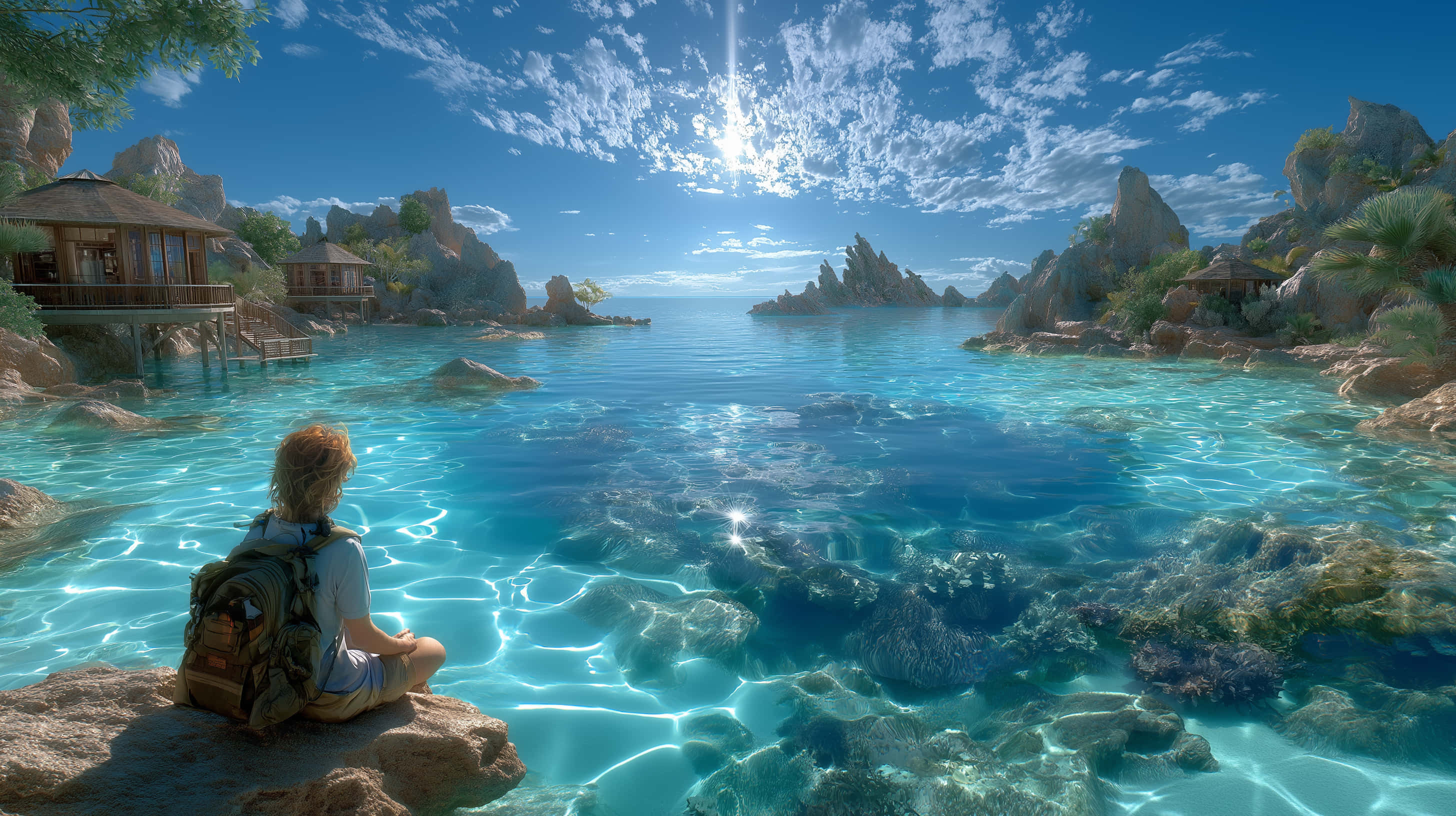 turquoise tropical waters, crystal clear turquoise waters, tropical islands, 2K Desktop Wallpaper