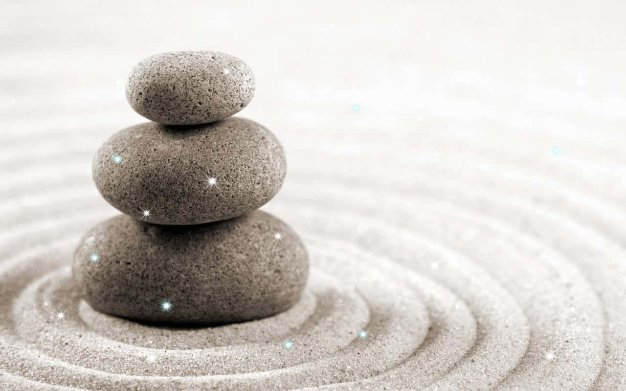 Zen Desktop, Stone Stack, Grey Sand, HD Desktop Wallpaper