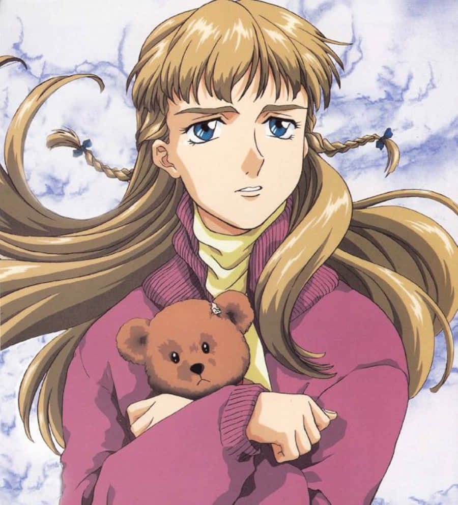 Relena Peacecraft, blonde braided hair, blue eyes, SD Phone Wallpaper