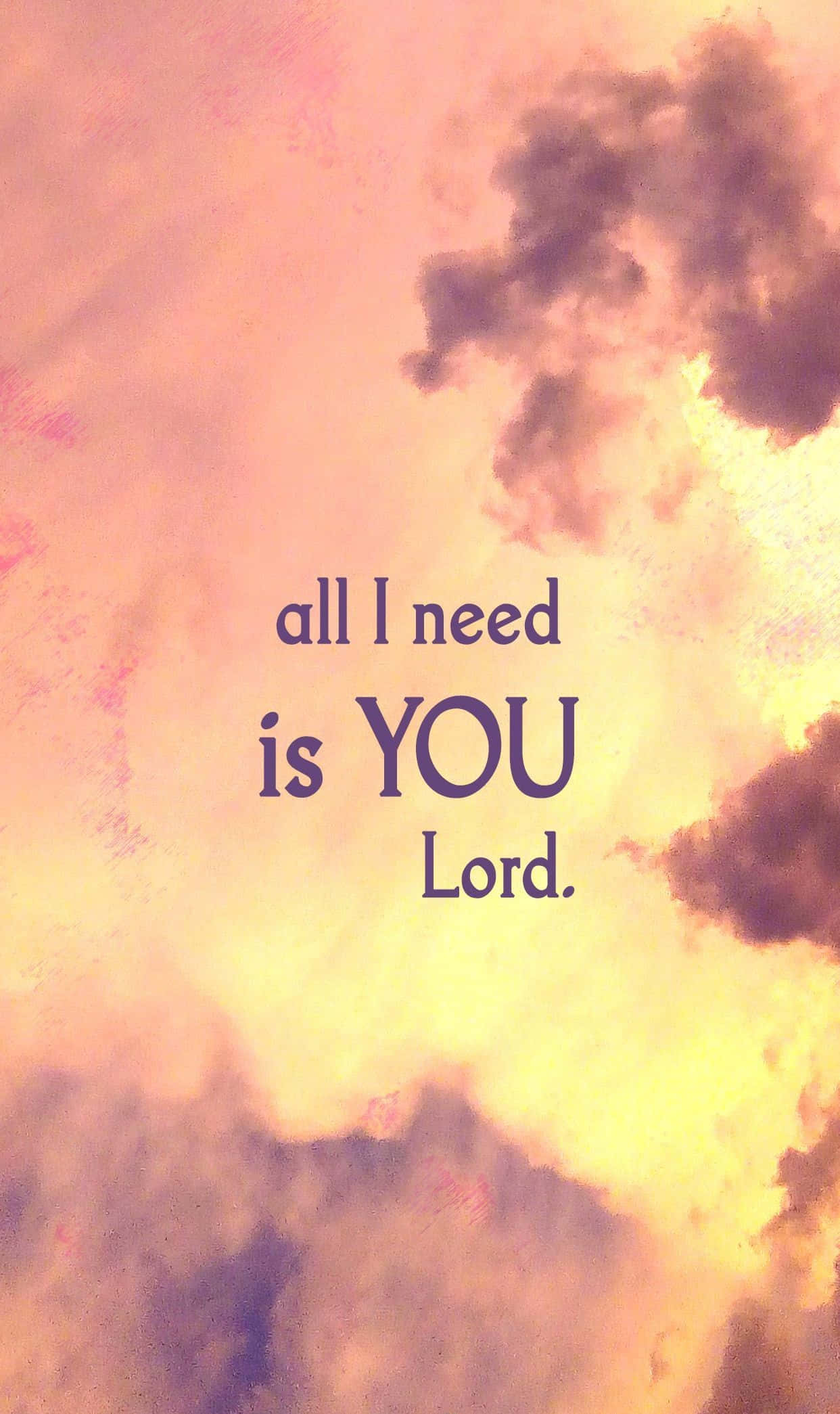 pastel sky, swirling clouds, all I need is YOU Lord, Full HD Phone Wallpaper