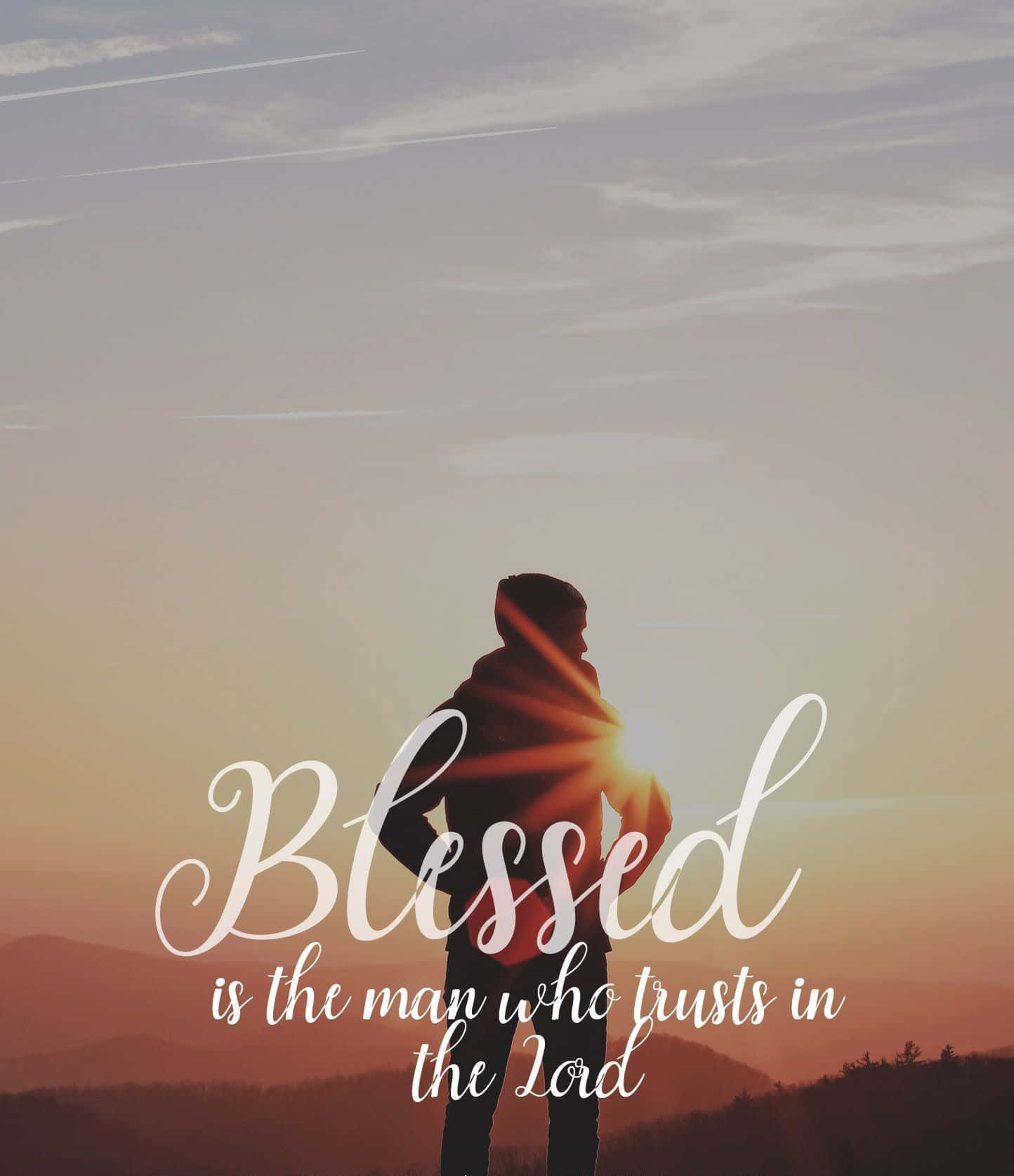 Blessed Man Trustingin Lord, silhouette, man, HD Phone Wallpaper