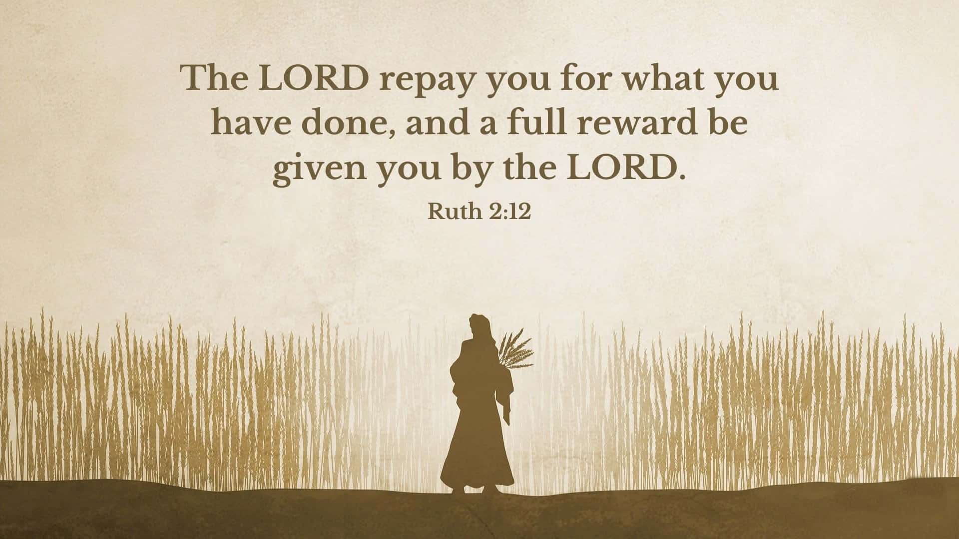 Ruth 2:12, silhouette, wheat stalks, Full HD Desktop Wallpaper