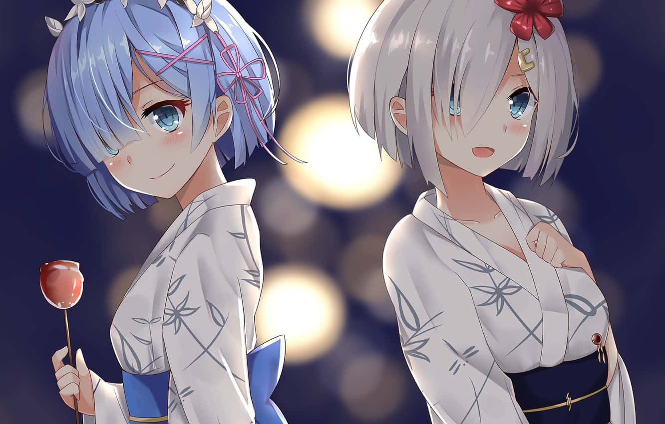Rem, anime, white kimono, HD Desktop Wallpaper