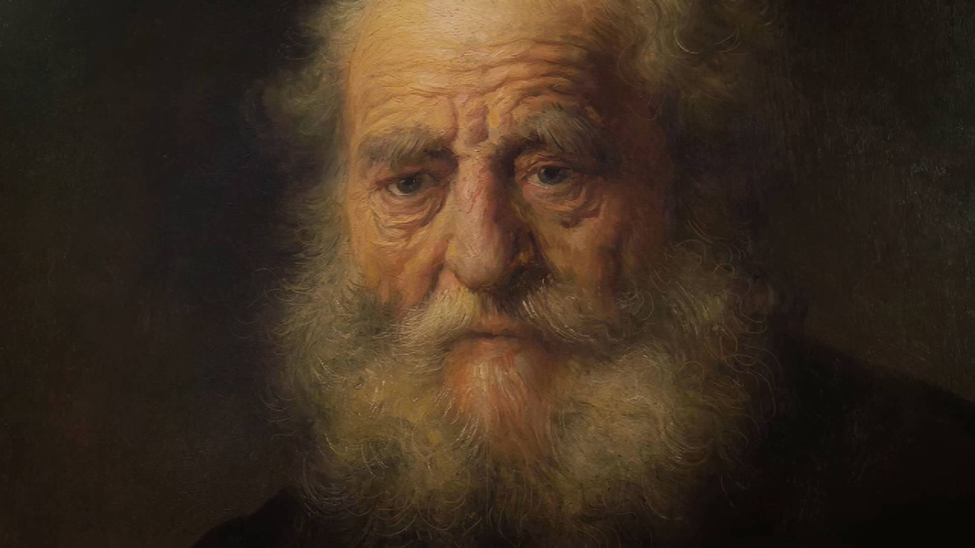 Rembrandt, oil painting, elderly man, Full HD Desktop Wallpaper