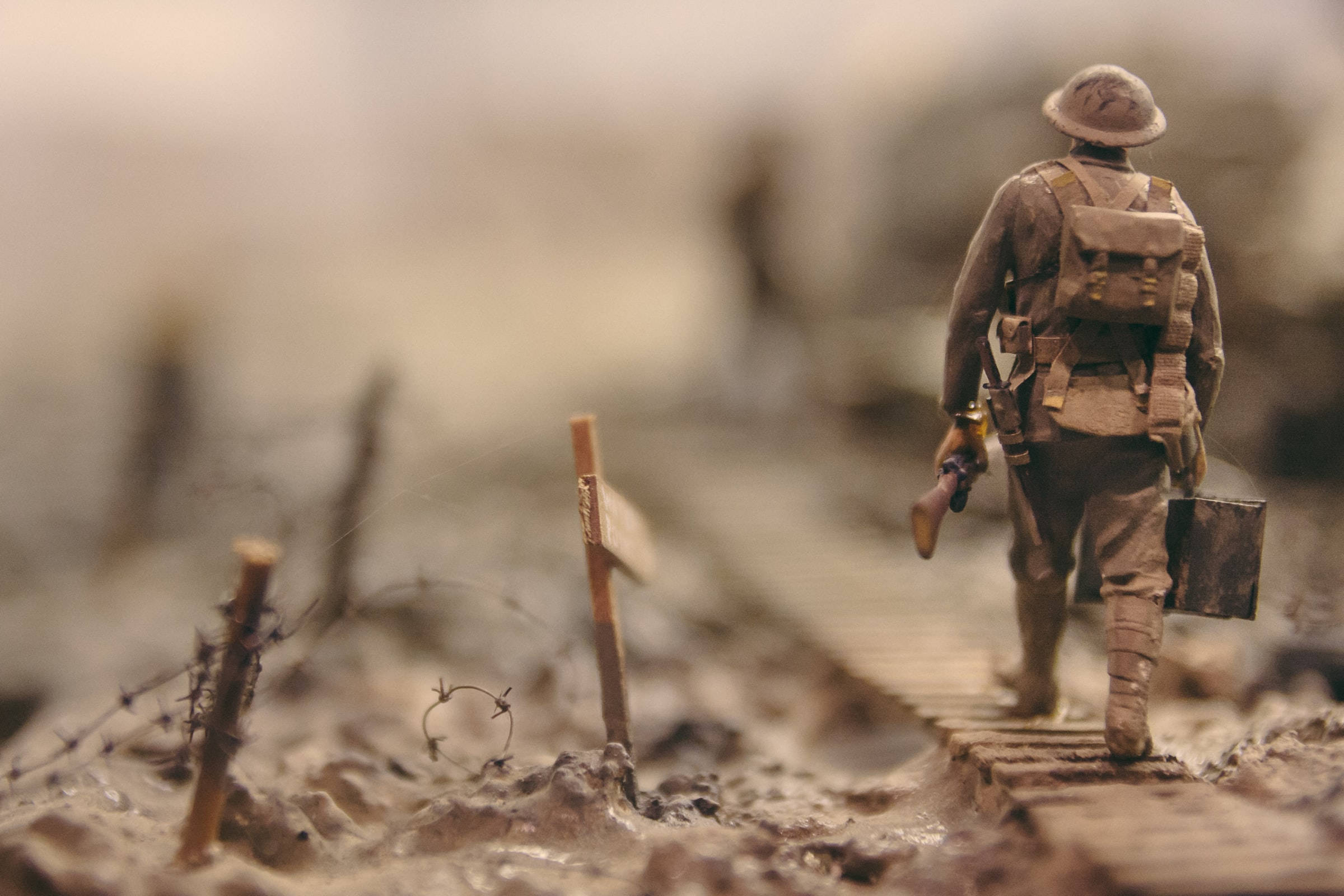 Remembrance Day, lone soldier, muddy trench gear, Full HD Desktop Wallpaper